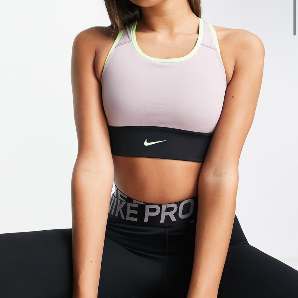 📦 MOVING SALE! Nike Dri-FIT Medium Support - Large - Mauve with Neon Trim